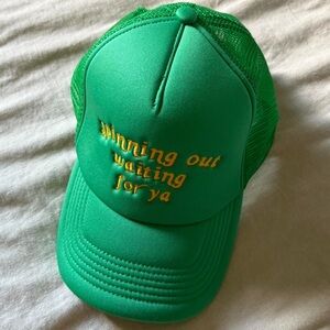 Harry Styles Merch Satellite Hat - Green Trucker Hat with Yellow Embroidery